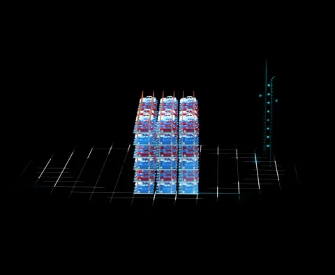 3D animation of three-dimensional garage operation Stock Footage 241901862