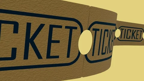 A 3d animation of ticket strip scrolls continuously from right to left Stock Footage 336934892