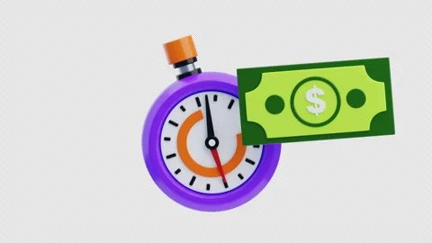 3D Animation of Time is Money Stock Footage 295338586