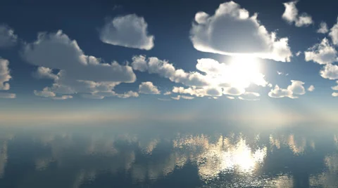 3d animation timelaps clouds over the sea 1920x1080p Stock Footage 32269775