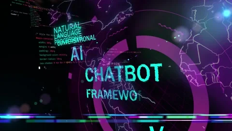 3d animation of titles like natural language processing, Conversational AI,  Stock Footage 302932128