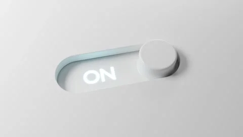 3D animation of a toggle switch moving between "On" and "Off" positions Stock Footage 312703152