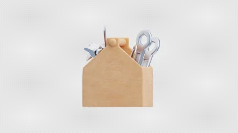 3D Animation of Tools Box Video stock 302882484