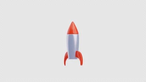 3d animation of toy rocket Stock Footage 341928149