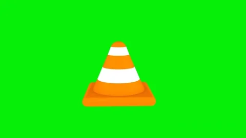 3D animation of a trac cone on a green screen. Stock Footage 307854752