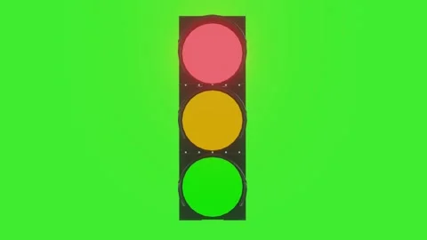 3d animation of traffic lights turning on from red then yellow and green lig Stock Footage 259019188