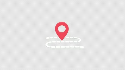 3d animation travel map icon featuring a red location pin above a winding w.. Stock Footage 308244669
