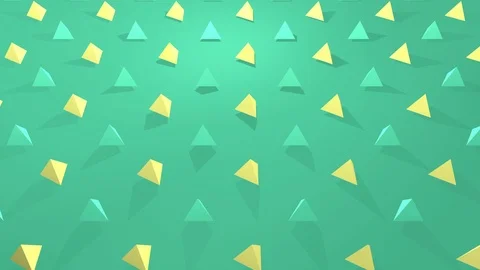 3D Animation Triangles Green and Yellow Stock Footage 113342847