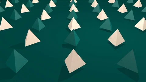 3D Animation Triangles Green and Beech Stock Footage 113451589