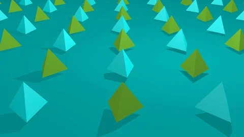 3D Animation Triangles Green and Mint 스톡 동영상 113507380