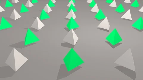 3D Animation Triangles Grey and Green Stock-Footage 113515363