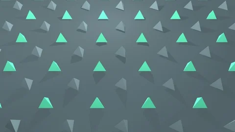 3D Animation Triangles Mint and Grey Stock Footage 113333821