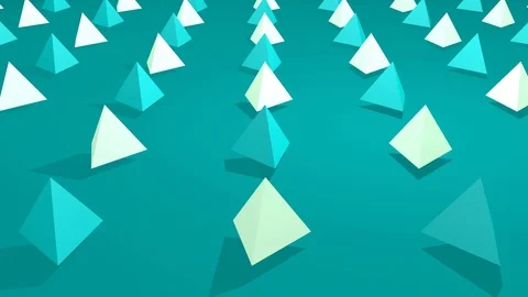 3D Animation Triangles Mint and Light Green 스톡 동영상 113507305