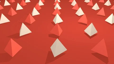 3D Animation Triangles Red and Beech Stock Footage 113451590