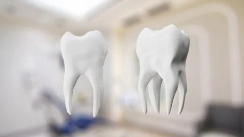 3D animation Turning of Whitening Teeth with section teeth Stock Footage 339532734