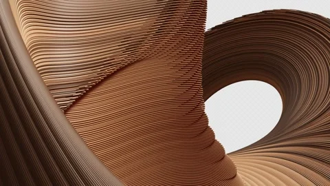 A 3D animation of two-colored lines forming an ornament that fills the screen. Stock Footage 318348316