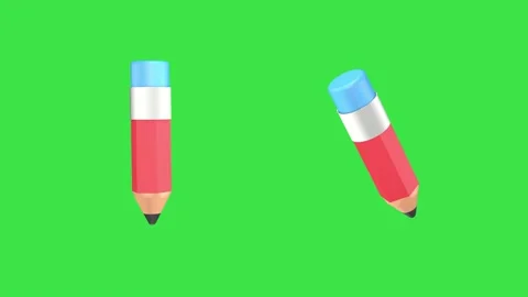 3D Animation of two small pencils on a green screen. Stock Footage 237453596