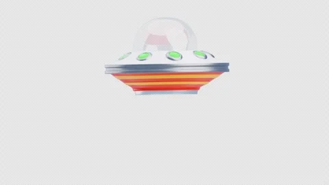 3D Animation of UFO with light beam Stock Footage 312844587