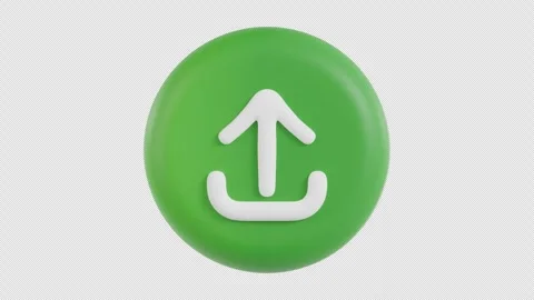 3D Animation of Upload Button Stock Footage 293489312