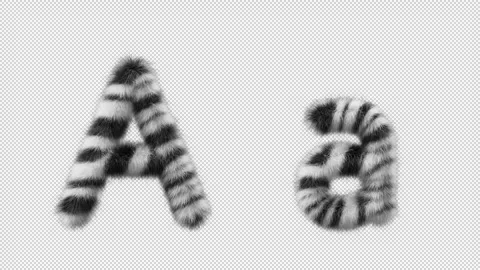 3D animation of a uppercase and lowercase Zebra woolen letter A Video stock 267282162