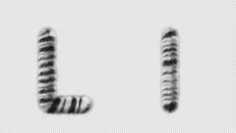 3D animation of a uppercase and lowercase Zebra woolen letter L Stock Footage 267285955