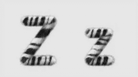 3D animation of a uppercase and lowercase Zebra woolen letter Z Stock Footage 267291205