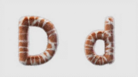 3D animation of a uppercase and lowercase Giraffe woolen letter D 스톡 동영상 268704500