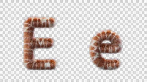 3D animation of a uppercase and lowercase Giraffe woolen letter E Stock Footage 268704905