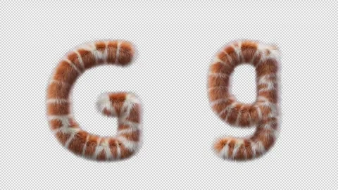 3D animation of a uppercase and lowercase Giraffe woolen letter G Stock Footage 268705495