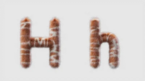 3D animation of a uppercase and lowercase Giraffe woolen letter H Video stock 268705840