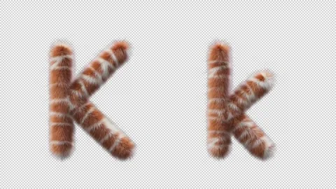 3D animation of a uppercase and lowercase Giraffe woolen letter K Stock Footage 268706615
