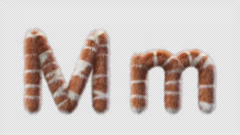 3D animation of a uppercase and lowercase Giraffe woolen letter M 스톡 동영상 268707327