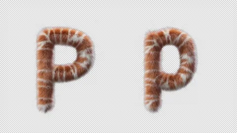 3D animation of a uppercase and lowercase Giraffe woolen letter P Stock Footage 268708806
