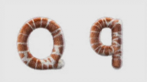 3D animation of a uppercase and lowercase Giraffe woolen letter Q Stock Footage 268709114
