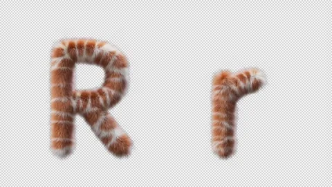 3D animation of a uppercase and lowercase Giraffe woolen letter R Stock Footage 268709460