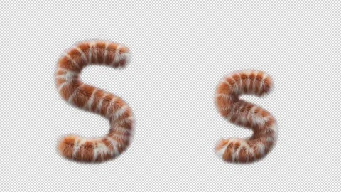 3D animation of a uppercase and lowercase Giraffe woolen letter S Stock Footage 268709756