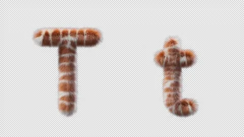 3D animation of a uppercase and lowercase Giraffe woolen letter T 스톡 동영상 268710258