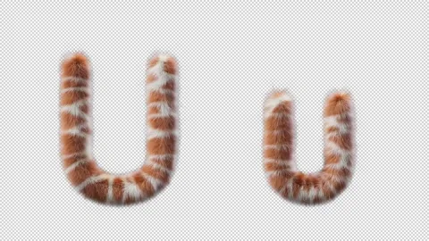 3D animation of a uppercase and lowercase Giraffe woolen letter U Stock Footage 268710531