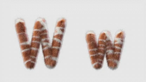 3D animation of a uppercase and lowercase Giraffe woolen letter W Stock Footage 268711166