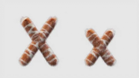 3D animation of a uppercase and lowercase Giraffe woolen letter X Stock Footage 268711950