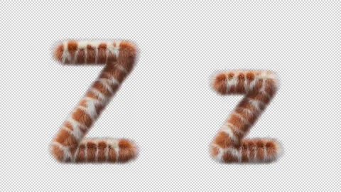 3D animation of a uppercase and lowercase Giraffe woolen letter Z 库存影片 268713541