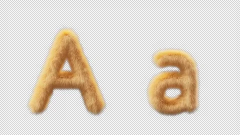 3D animation of a uppercase and lowercase Chick woolen letter A Stock Footage 270079669