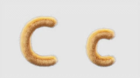 3D animation of a uppercase and lowercase Chick woolen letter C Video stock 270079693