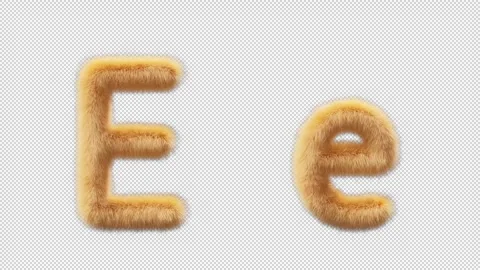 3D animation of a uppercase and lowercase Chick woolen letter E Video stock 270079760