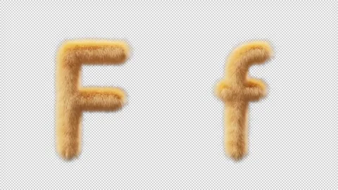 3D animation of a uppercase and lowercase Chick woolen letter F Stock Footage 270079807