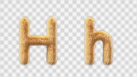 3D animation of a uppercase and lowercase Chick woolen letter H Stock Footage 270079869