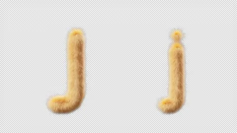 3D animation of a uppercase and lowercase Chick woolen letter J Stock Footage 270079932