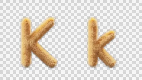 3D animation of a uppercase and lowercase Chick woolen letter K Stock Footage 270079977