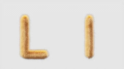 3D animation of a uppercase and lowercase Chick woolen letter L Stock Footage 270079998