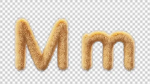 3D animation of a uppercase and lowercase Chick woolen letter M 스톡 동영상 270080062
